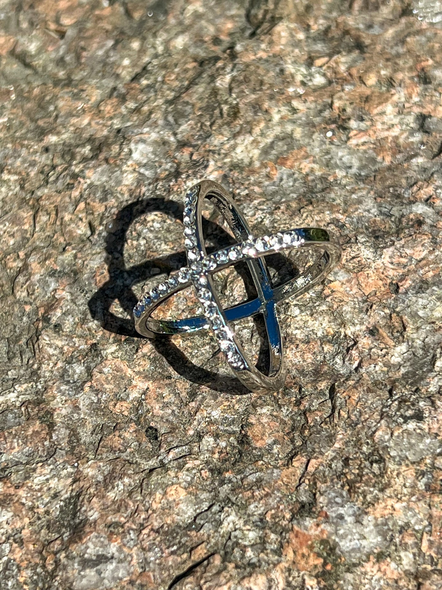 Scarf Ring Cross Clear