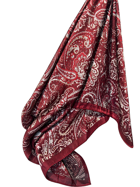 Scarf A26 Paisley Burgundy