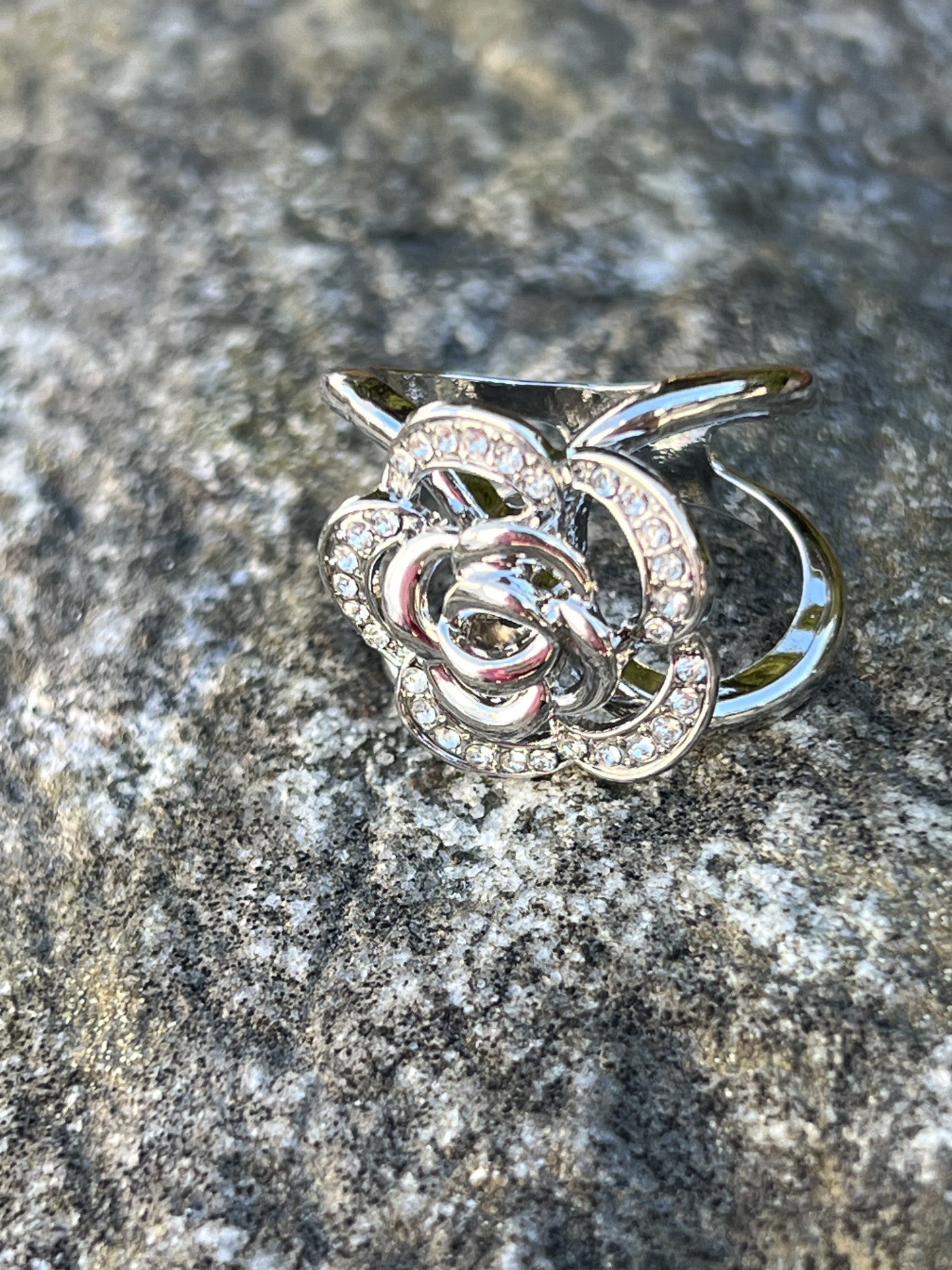 Scarf Ring Rose Gold Clear