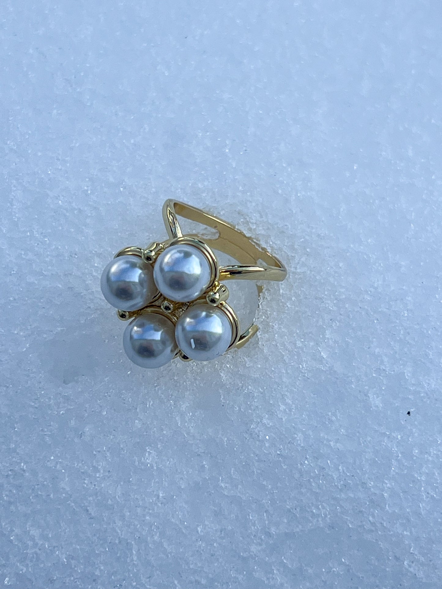 Scarf Ring 4Pearl Gold