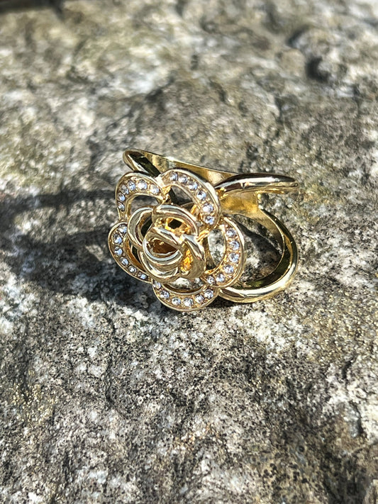 Scarf Ring Rose Gold Clear