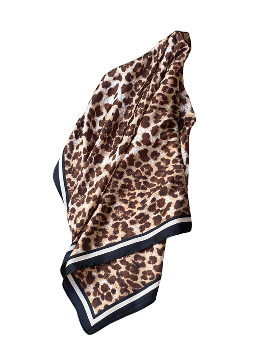 Scarf Silky Leo Brown