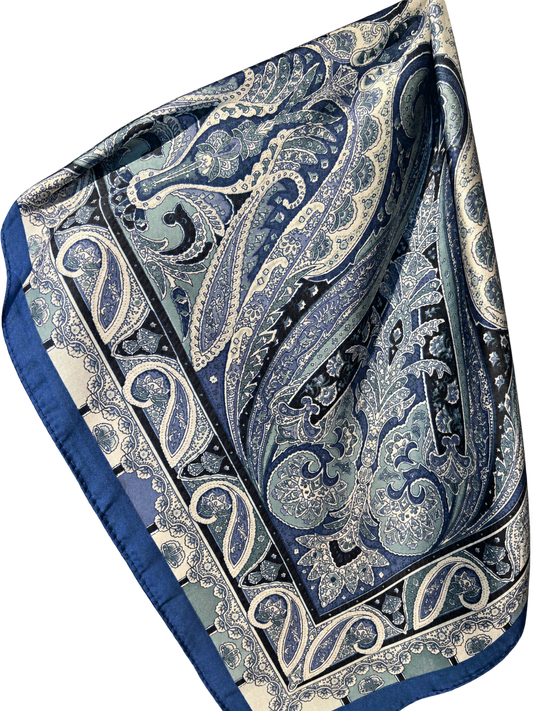 Scarf Silky Vintage Blue