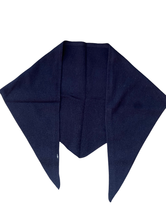 Scarf Wool Triangle Navy