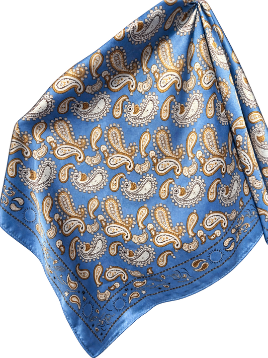 Scarf Summer Paisley Lightblue