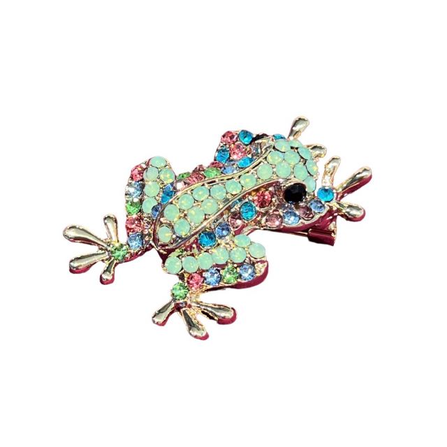 Brooch Frog gold Mix