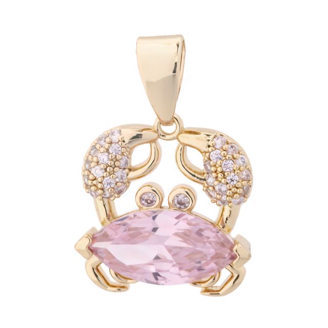 Charm crab gold OldPink