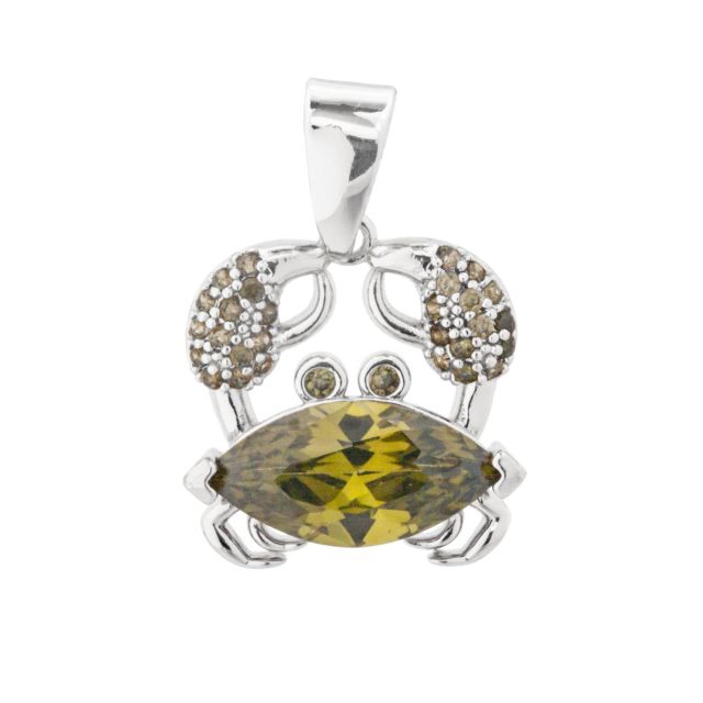 Charm crab silver Olive