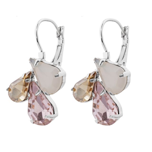 Donna drop ear silver Pink
