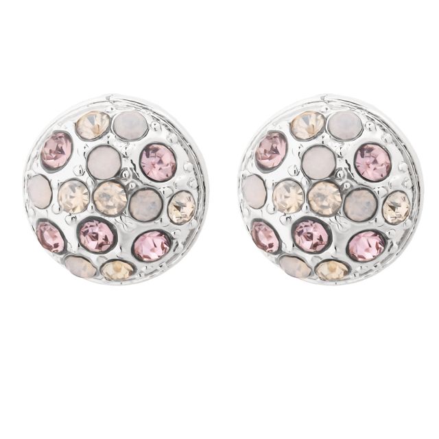 Donna stud ear silver Pink