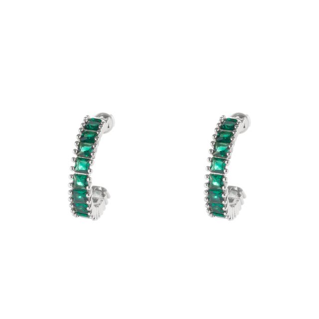 Gem ear silver Emerald