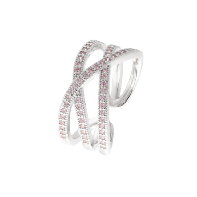 Kelly ring silver Pink