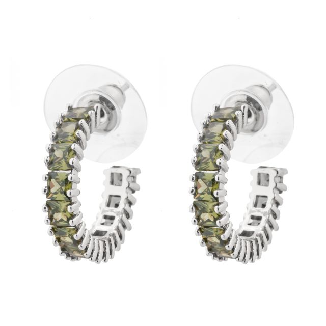 Kube round ear silver Olive