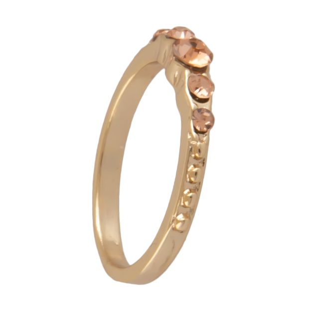 Line ring 19 gold Coral