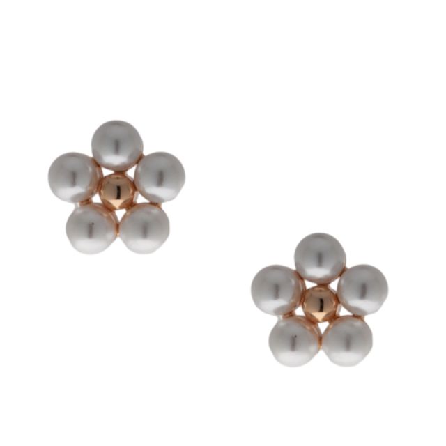 Mirabella stud ear gold White