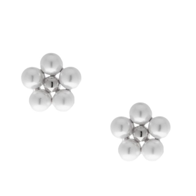 Mirabella stud ear silver White