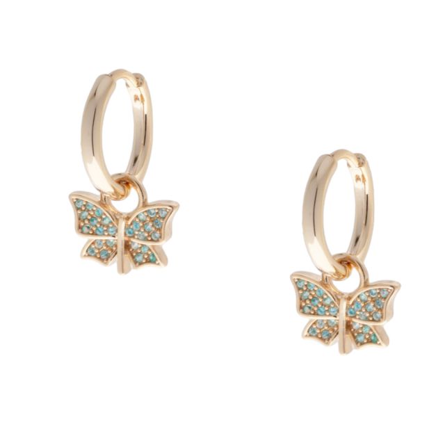 Papillon drop ear gold Aqua