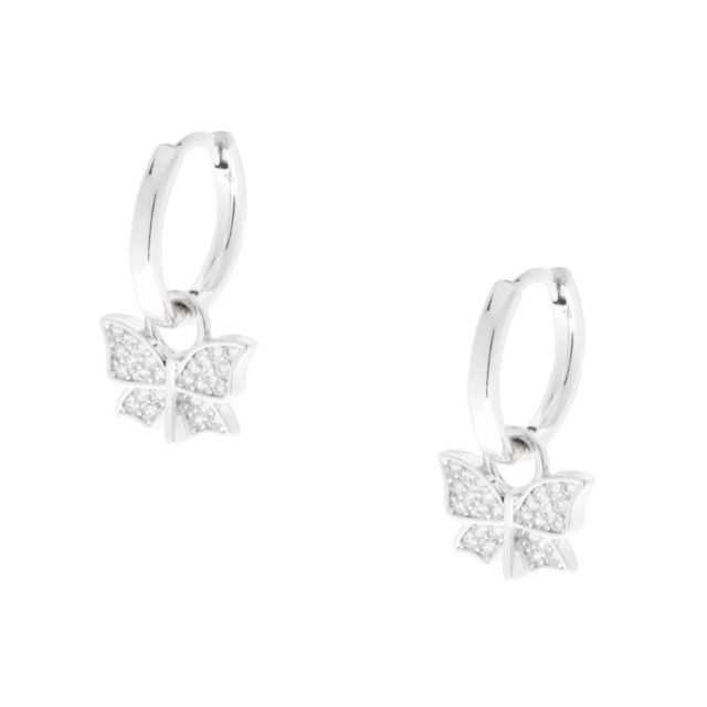 Papillon drop ear silver Clear