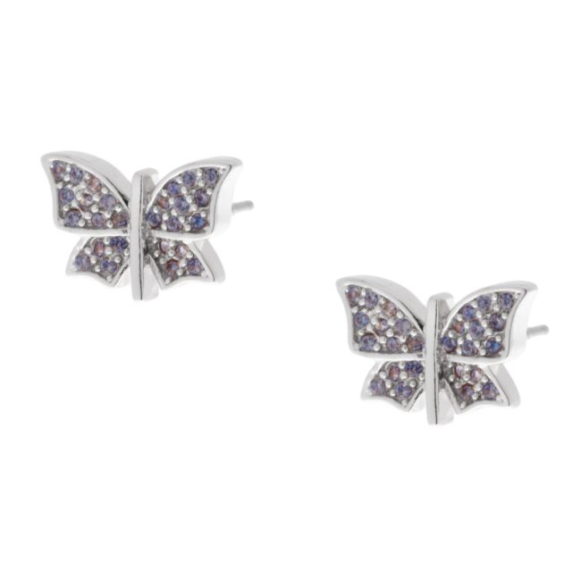 Papillon ear silver Lightblue