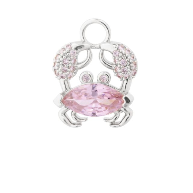 Pendant ear crab silver OldPink