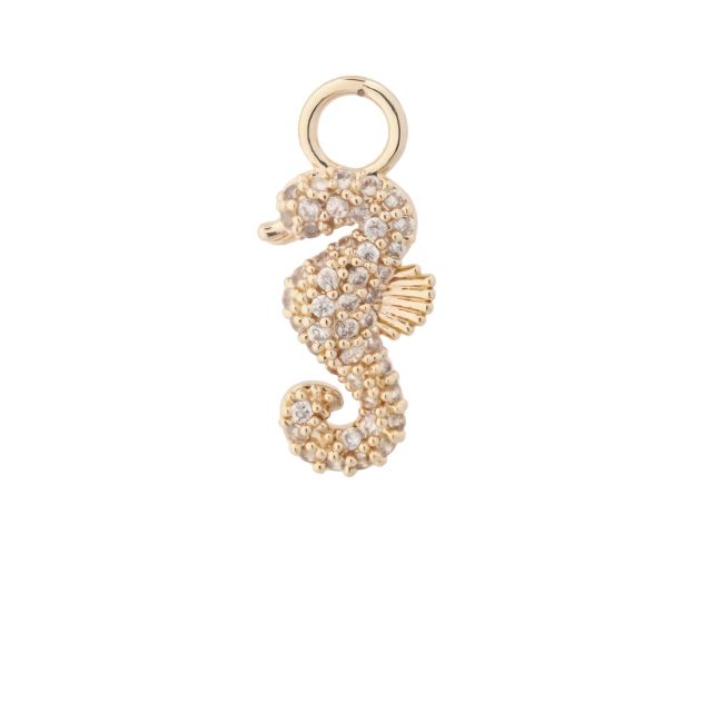 Pendant ear seahorse gold Champagne