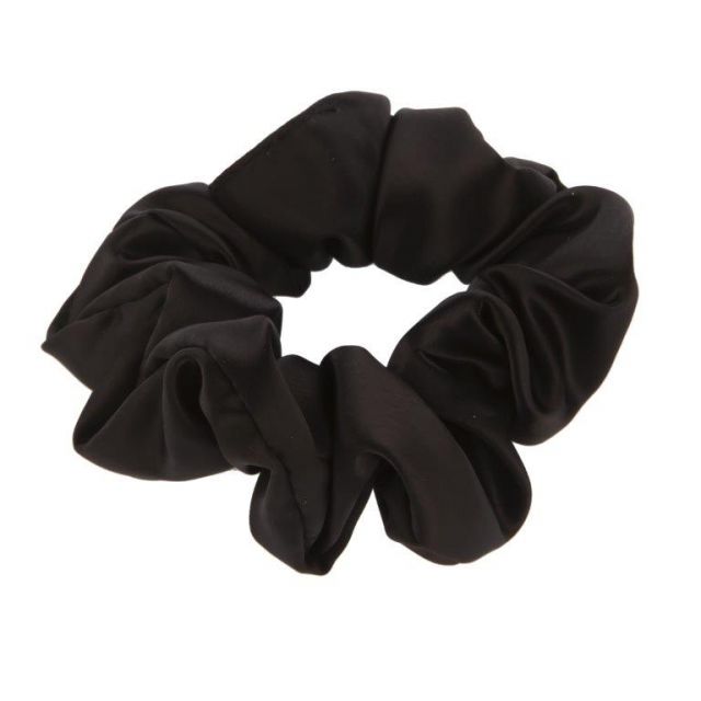 Satin scrunch Black