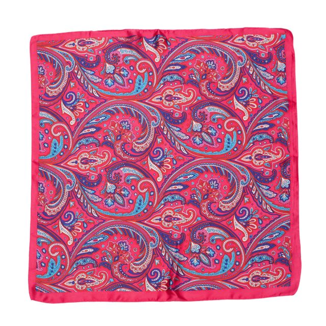 Scarf Silky paisley Hotpink