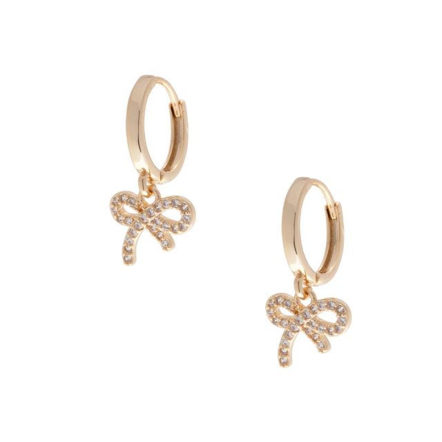 TheBow drop ear gold Clear