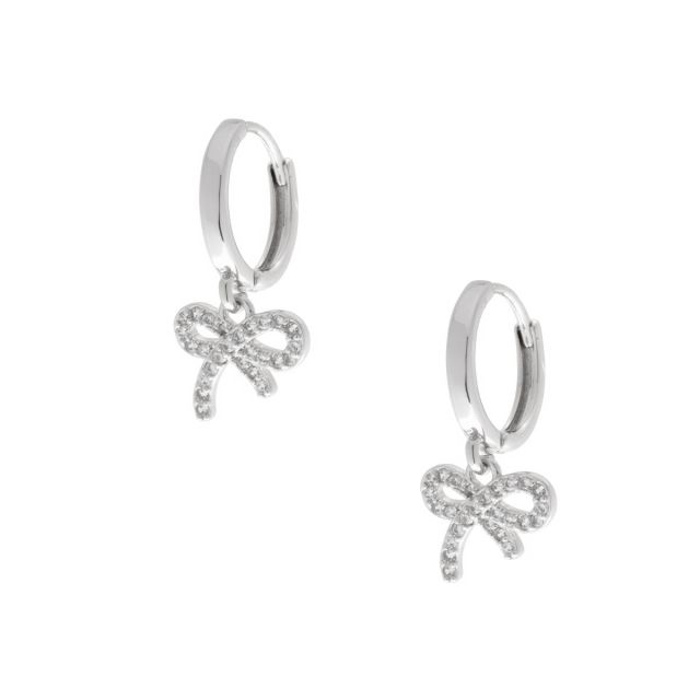 TheBow drop ear silver Clear