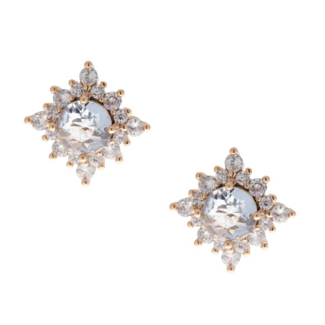 Tori stud ear gold Lightblue
