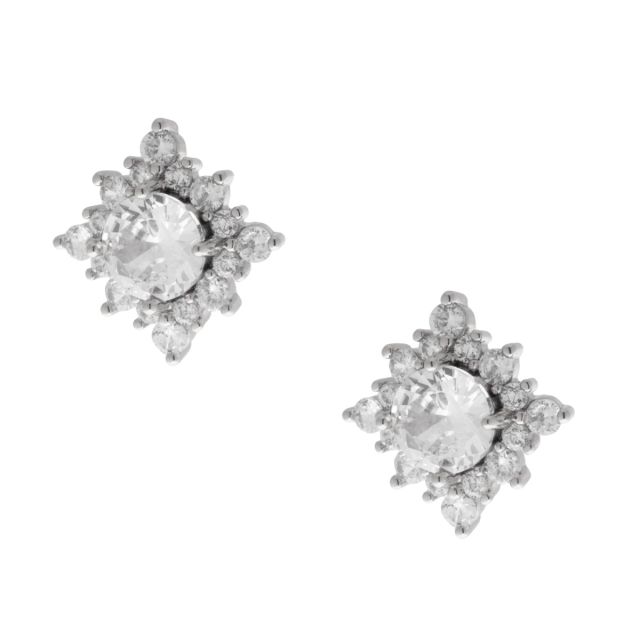 Tori stud ear silver Clear