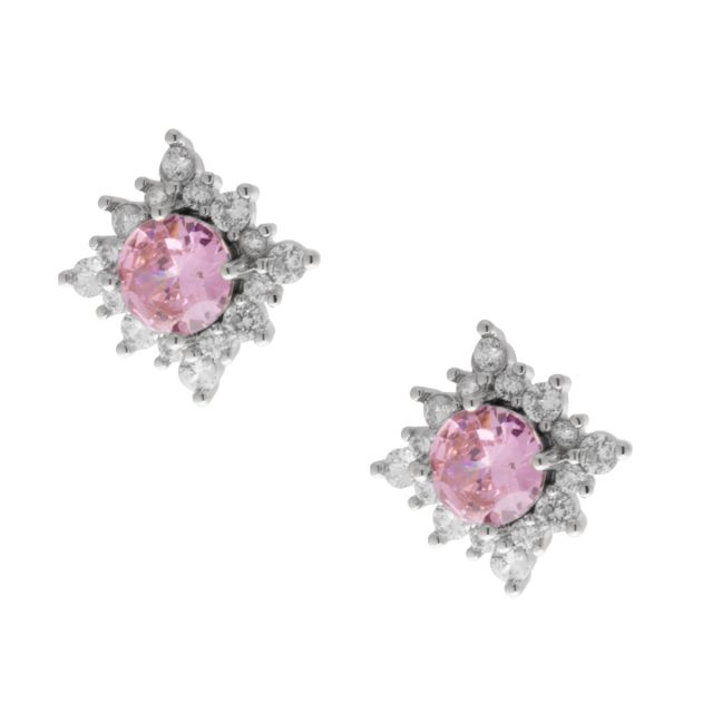 Tori stud ear silver Lightpink