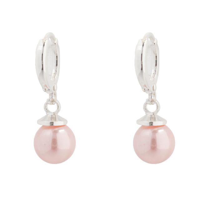 Venice round ear silver Softpink